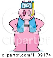 Clipart Hippo In Scuba Gear Royalty Free Vector Illustration by Cory Thoman