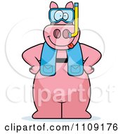 Clipart Pig In Scuba Gear Royalty Free Vector Illustration by Cory Thoman