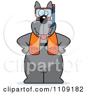 Clipart Wolf In Scuba Gear Royalty Free Vector Illustration by Cory Thoman