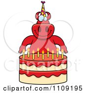 Poster, Art Print Of Devil Making A Wish Over Candles On A Birthday Cake