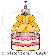 Poster, Art Print Of Cat Making A Wish Over Candles On A Birthday Cake