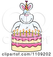 Poster, Art Print Of Rabbit Making A Wish Over Candles On A Birthday Cake