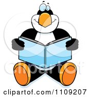 Poster, Art Print Of Penguin Sitting And Reading