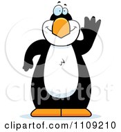 Clipart Penguin Waving Royalty Free Vector Illustration by Cory Thoman
