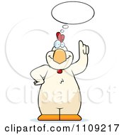 Poster, Art Print Of White Chicken Talking