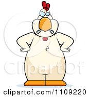 Clipart Angry White Chicken Royalty Free Vector Illustration