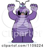 Clipart Purple Bug Attacking Royalty Free Vector Illustration by Cory Thoman