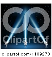 Clipart Spotlights Shining Into A Night Sky Royalty Free Vector Illustration