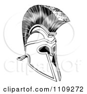 Poster, Art Print Of Black And White Ancient Corinthian Or Spartan Helmet