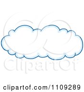 Poster, Art Print Of Blue Outlined Puffy White Cloud