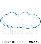 Clipart Blue Outlined Puffy White Cloud Royalty Free Vector Illustration