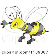 Poster, Art Print Of Happy Honey Bee Grinning And Flying