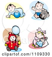 Poster, Art Print Of Happy Babies Playing With Toys