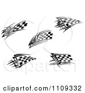 Black And White Tribal Checkered Racing Flags