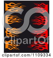 Clipart Red And Orange Flame Designs On Black Royalty Free Vector Illustration