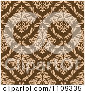 Poster, Art Print Of Seamless Brown Floral Swirl Background Pattern