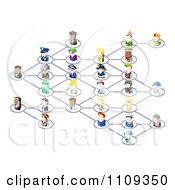 Poster, Art Print Of Network Of 3d Occupational People