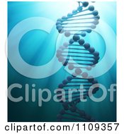Poster, Art Print Of 3d Dna Double Helix Strand In Blue Light