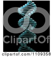 Poster, Art Print Of 3d Dna Double Helix Strand On Black