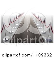 Clipart 3d Road Bordered With Red Rope Stanchions And Leading Into The Future Royalty Free CGI Illustration