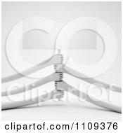 Clipart 3d Hands With Long Arms Holding Up A Sign Royalty Free CGI Illustration