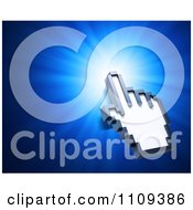Clipart 3d Hand Computer Cursor Over A Bright Blue Light Royalty Free CGI Illustration by Mopic