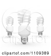 Poster, Art Print Of 3d White Fluorescent Spiral Light Bulbs