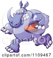 Poster, Art Print Of Purple Rubgy Football Rhino