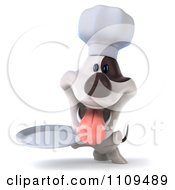Clipart 3d Jack Russell Terrier Chef Dog Holding A Plate Royalty Free CGI Illustration by Julos