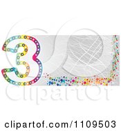 Poster, Art Print Of Colorful Number 3 Banner With Scratches