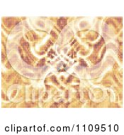 Clipart Pixelated Background Of A Fire Burst Royalty Free Vector Illustration