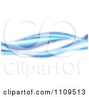 Clipart Abstract Pixelated Blue Waves Royalty Free Vector Illustration