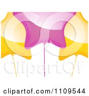 Clipart Yellow And Pink Star Shaped Party Balloons Royalty Free Vector Illustration