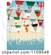 Poster, Art Print Of National Flag Bunting Banners Over A Grungy Crowd