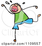 Clipart Stick Boy Screaming And Throwing A Tantrum Royalty Free Vector Illustration