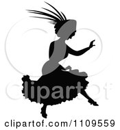 Poster, Art Print Of Silhouetted Woman Running And Wearing A Fancy Hat