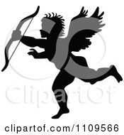 Clipart Silhouetted Cupid With Bow Royalty Free Vector Illustration by Prawny Vintage