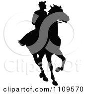 Poster, Art Print Of Silhouetted Jockey On A Horse