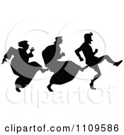Clipart Silhouetted Men Creeping By Royalty Free Vector Illustration