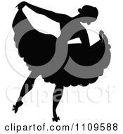 Clipart Silhouetted Ballerina Dancing 2 Royalty Free Vector Illustration