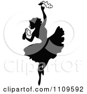 Poster, Art Print Of Silhouetted Ballerina Dancing With Champagne