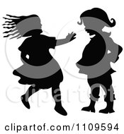 Poster, Art Print Of Silhouetted Girl Running To A Boy