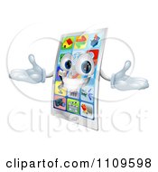 3d Happy Touch Screen Cell Phone Mascot