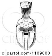 Poster, Art Print Of Black And White Spartan Helmet
