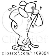 Clipart Outlined Dog Whining Royalty Free Vector Illustration