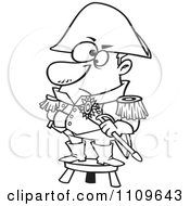 Poster, Art Print Of Outlined Short Captain Standing On A Stool