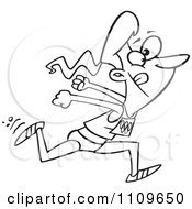 Clipart Outlined Track And Field Woman Sprinting Royalty Free Vector Illustration