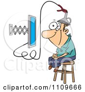Man Attached To An E Learning Machine