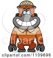 Clipart Orangutan Monkey Explorer Royalty Free Vector Illustration