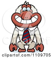 Clipart Macaque Monkey Wearing A Tie And Shirt Royalty Free Vector Illustration